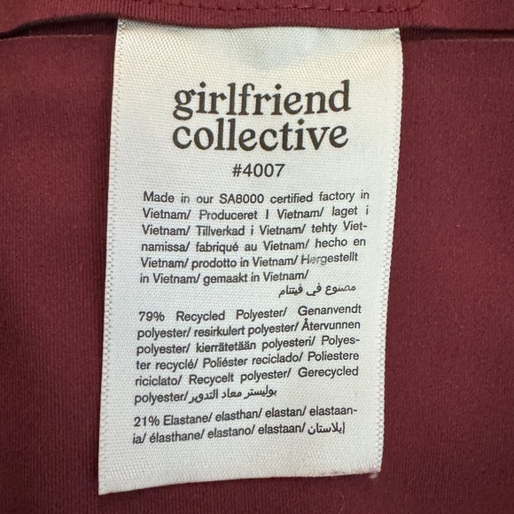 Girlfriend Collective Compressive High-Rise Legging, Maroon, Size S - Picture 6 of 8